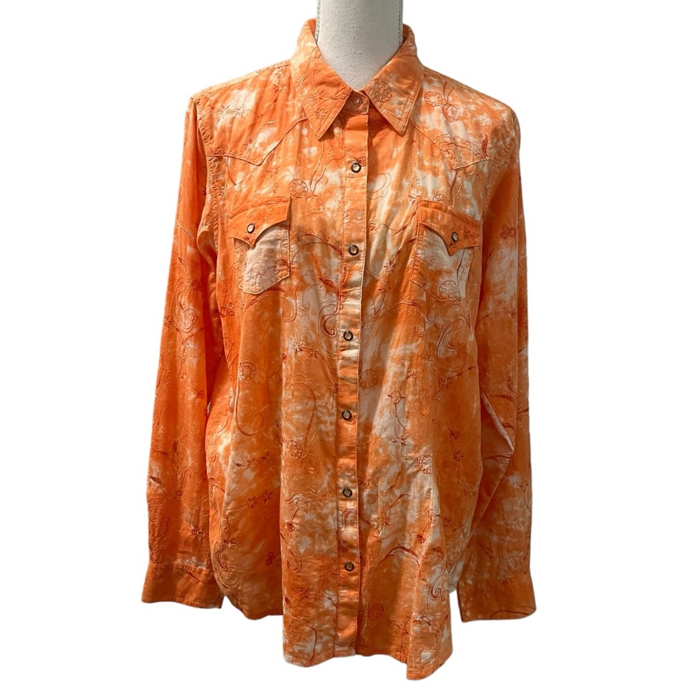 Twenty X Tailored Fit LJ 11710 Embroidered Floral Western LS Shirt Snaps XL
